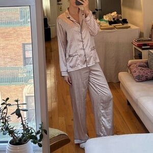 VICTORIA’S SECRET Pink & Cream Satin Pajama Set